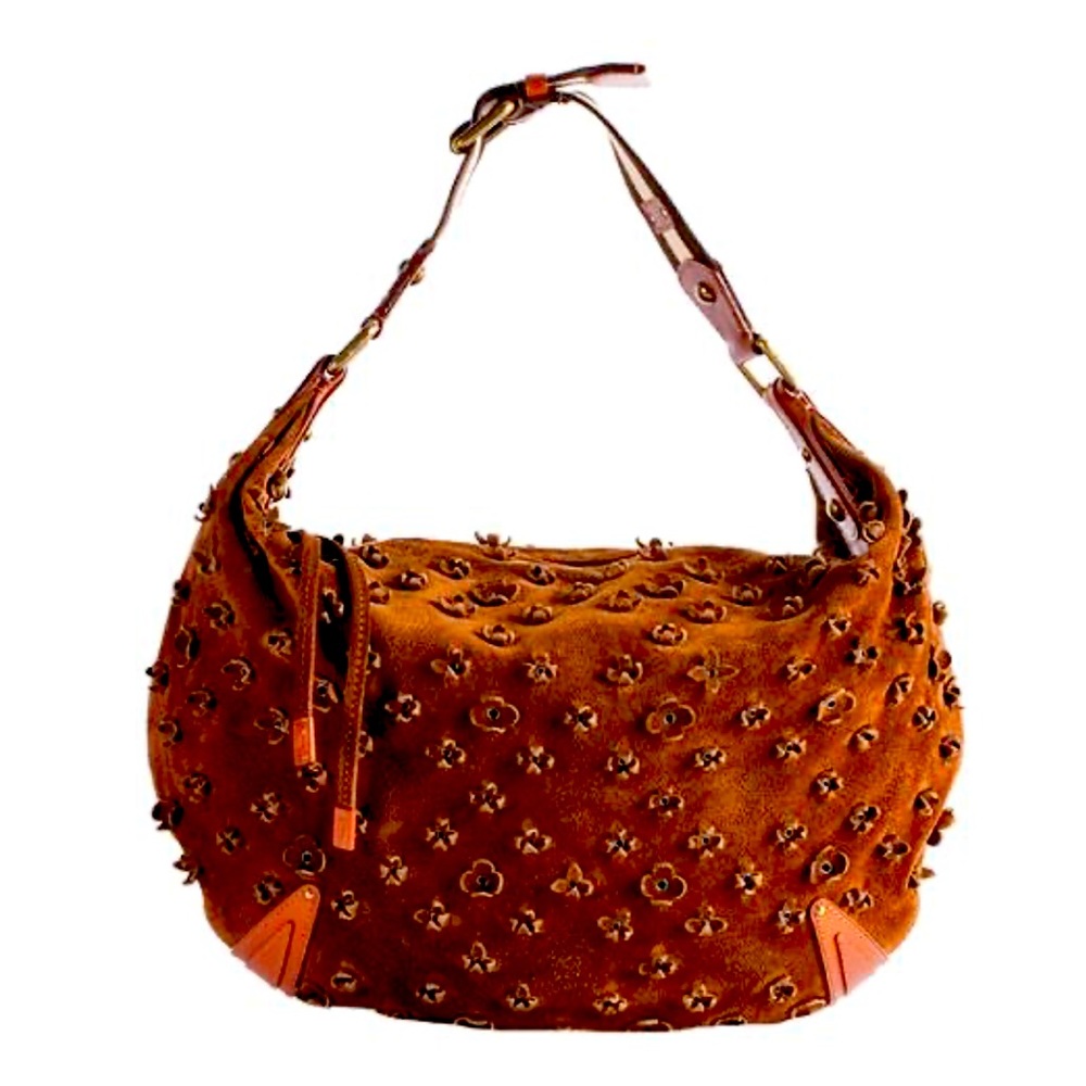 Louis Vuitton limited edition suede Onatah Fleurs GM hobo bag